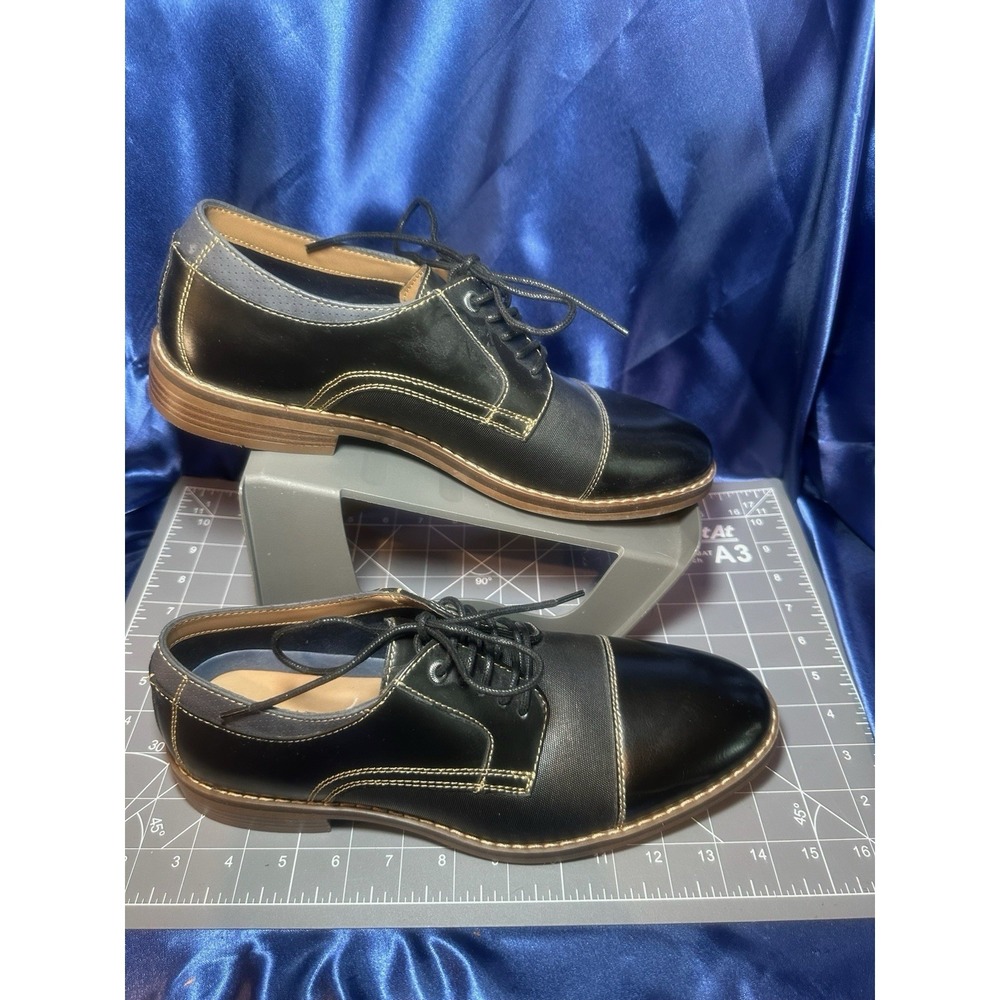 CHAPS Men's Leather Toe Lace Up Oxford Dress Shoes 10 Black